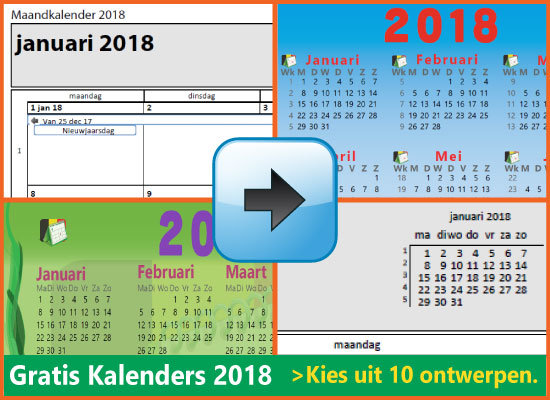Kalenders Jaarkalenders 2018 Gratis Downloaden en Printen via www.feestdagen-belgie.be